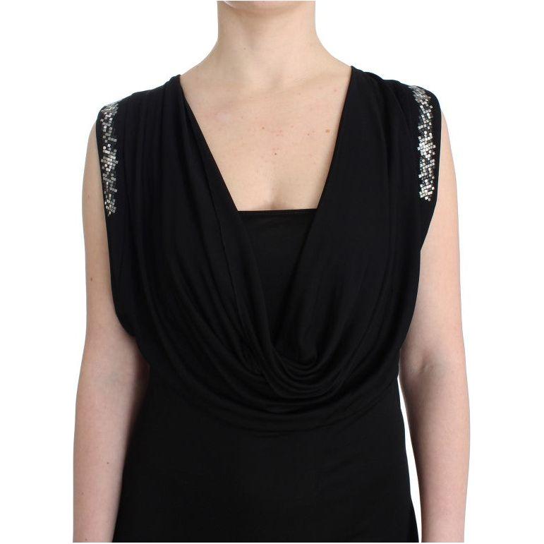 فستان روكوباروكو الأنيق بدون أكمام وفتحة رقبة