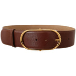 Dolce & Gabbana Brown Leather Gold Metal Oval Buckle Belt BEL8340 - 75
