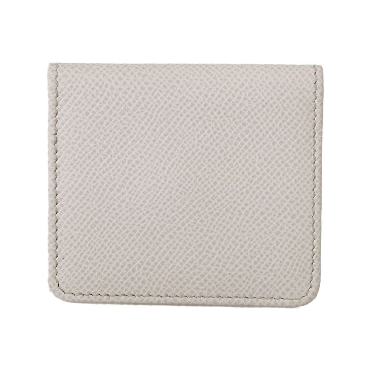 Dolce & Gabbana White Dauphine Leather Holder Pocket Wallet Condom Case VAS15181