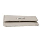 Dolce & Gabbana White Dauphine Leather Holder Pocket Wallet Condom Case VAS15181