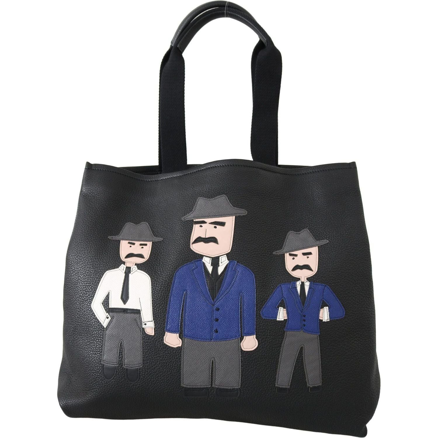 Dolce & Gabbana Black Leather Travel Shopping Gym #DGFAMILY Tote Bag