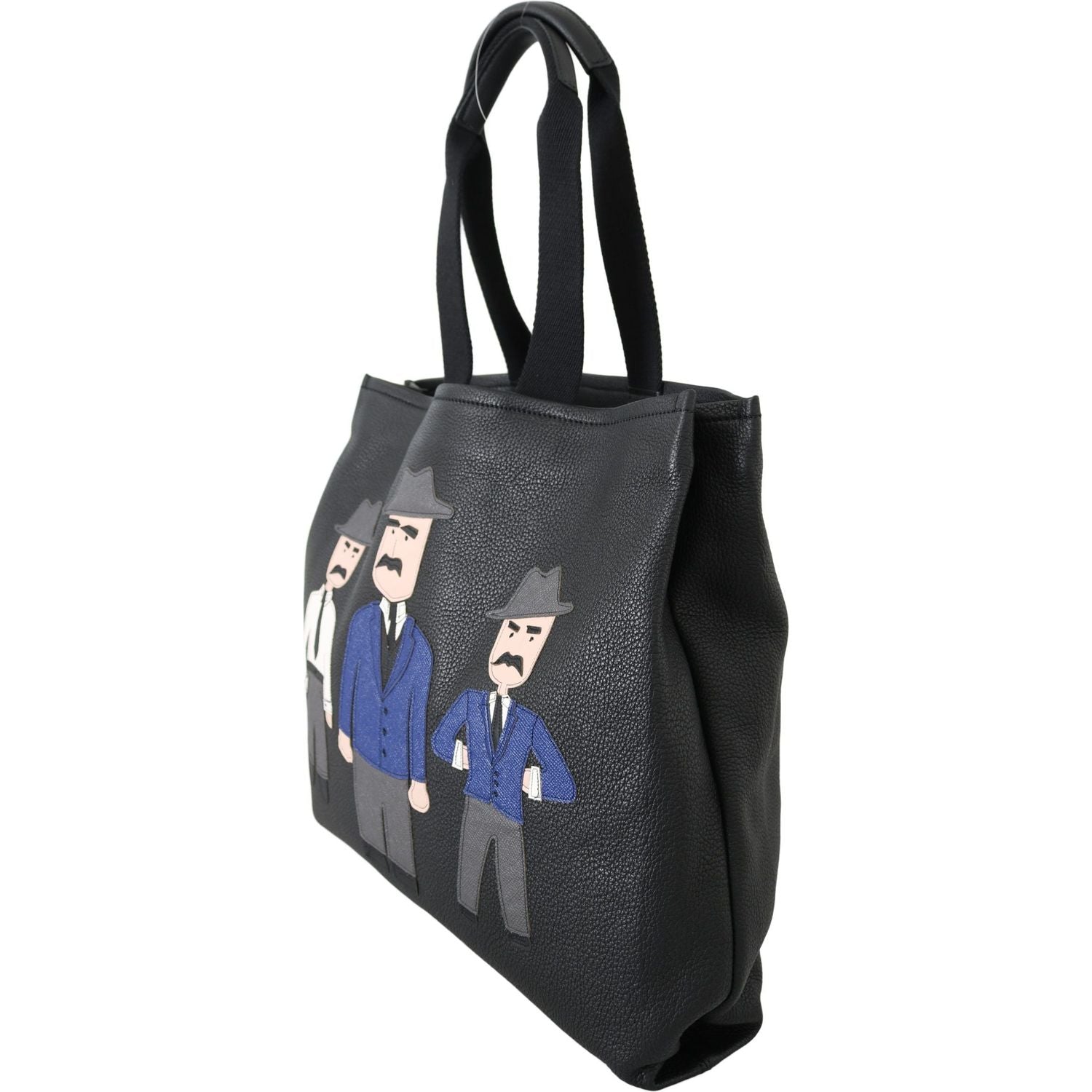 Dolce & Gabbana Black Leather Travel Shopping Gym #DGFAMILY Tote Bag