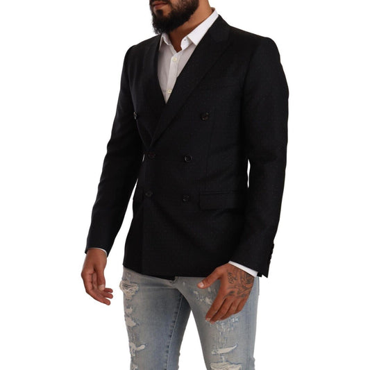 Dolce & Gabbana Black Dotted Double Breasted MARTINI Jacket JKT3074 - 46