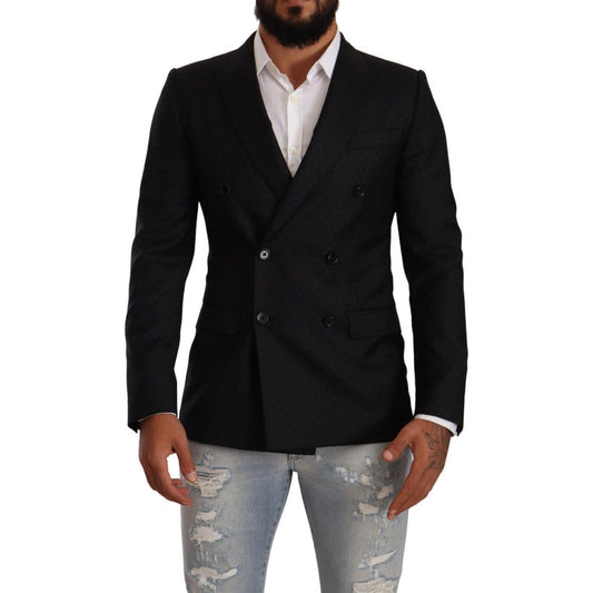 Dolce & Gabbana Black Dotted Double Breasted MARTINI Jacket JKT3074 - 46