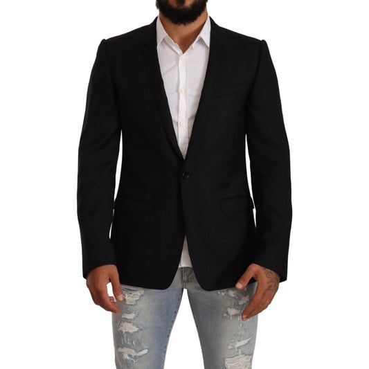 Dolce & Gabbana Black Wool Single Breasted Suit GOLD Jacket JKT3075 - 50