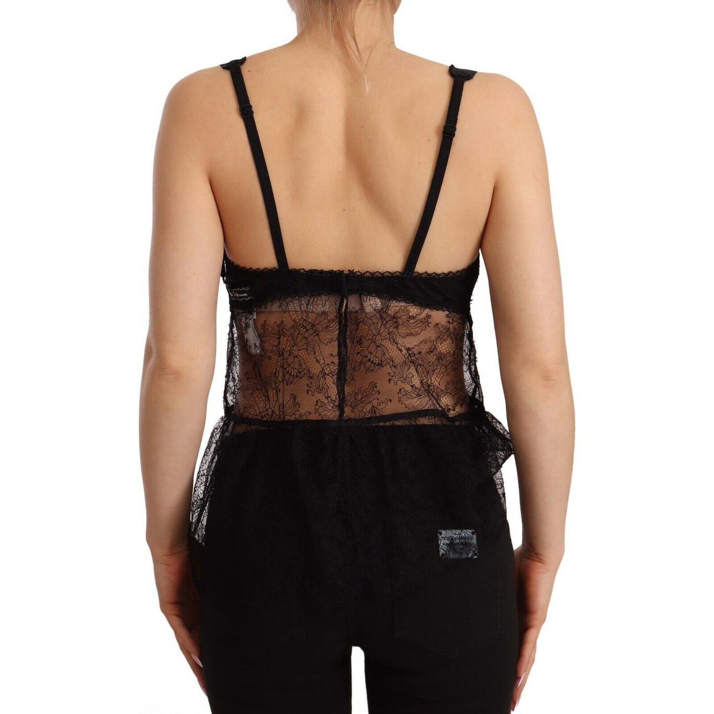 Dolce & Gabbana Black Silk Lace Babydoll Nylon Lingerie Top TSH6274 - 2