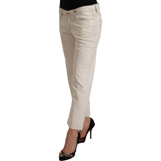 Dolce & Gabbana Off White Cotton Flared Cropped Denim Jeans PAN72350 - 29