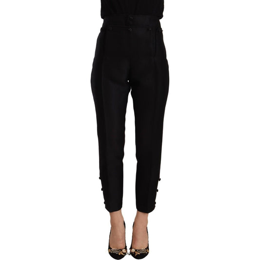 Dsquared² Black Wool High Waist Skinny Women Pants PAN72584 - 40