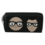 Dolce & Gabbana Black Leather #DGFAMILY Zipper Continental Mens Wallet VA8502