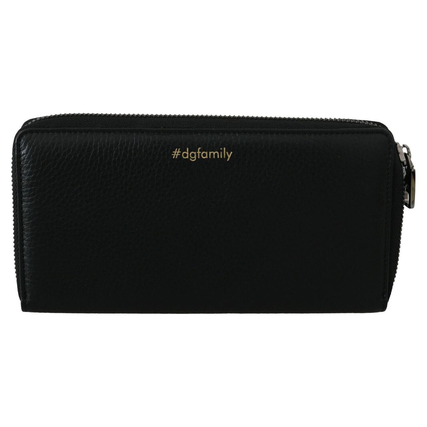 Dolce & Gabbana Black Leather #DGFAMILY Zipper Continental Mens Wallet VA8502