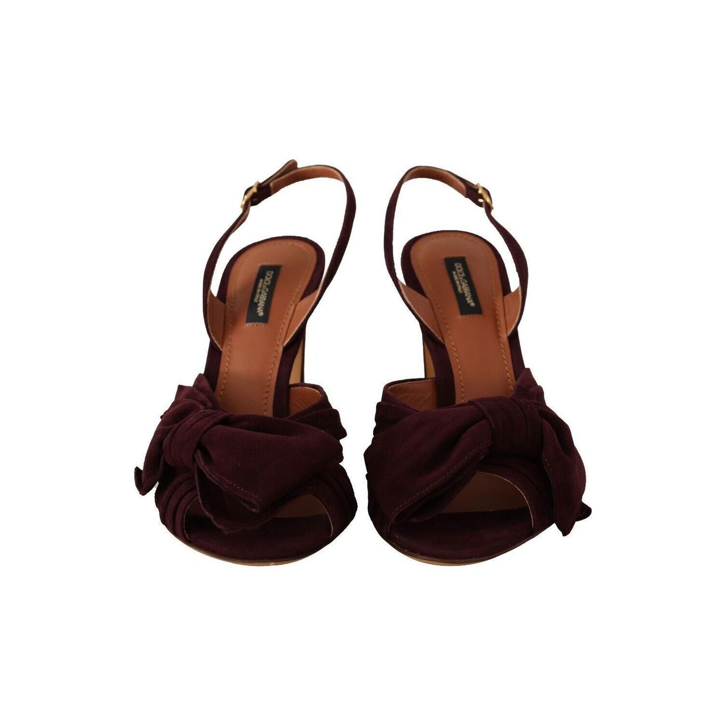 Dolce & Gabbana Dark Purple Suede Ankle Strap Sandals Shoes LA9638 - 39