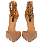 Dolce & Gabbana Beige Ankle Chain Strap High Heels Pumps Shoes LA9631 - 39