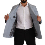 Dolce & Gabbana Blue Cotton Linen Slim Fit Jacket Coat Blazer JKT3303 - 50