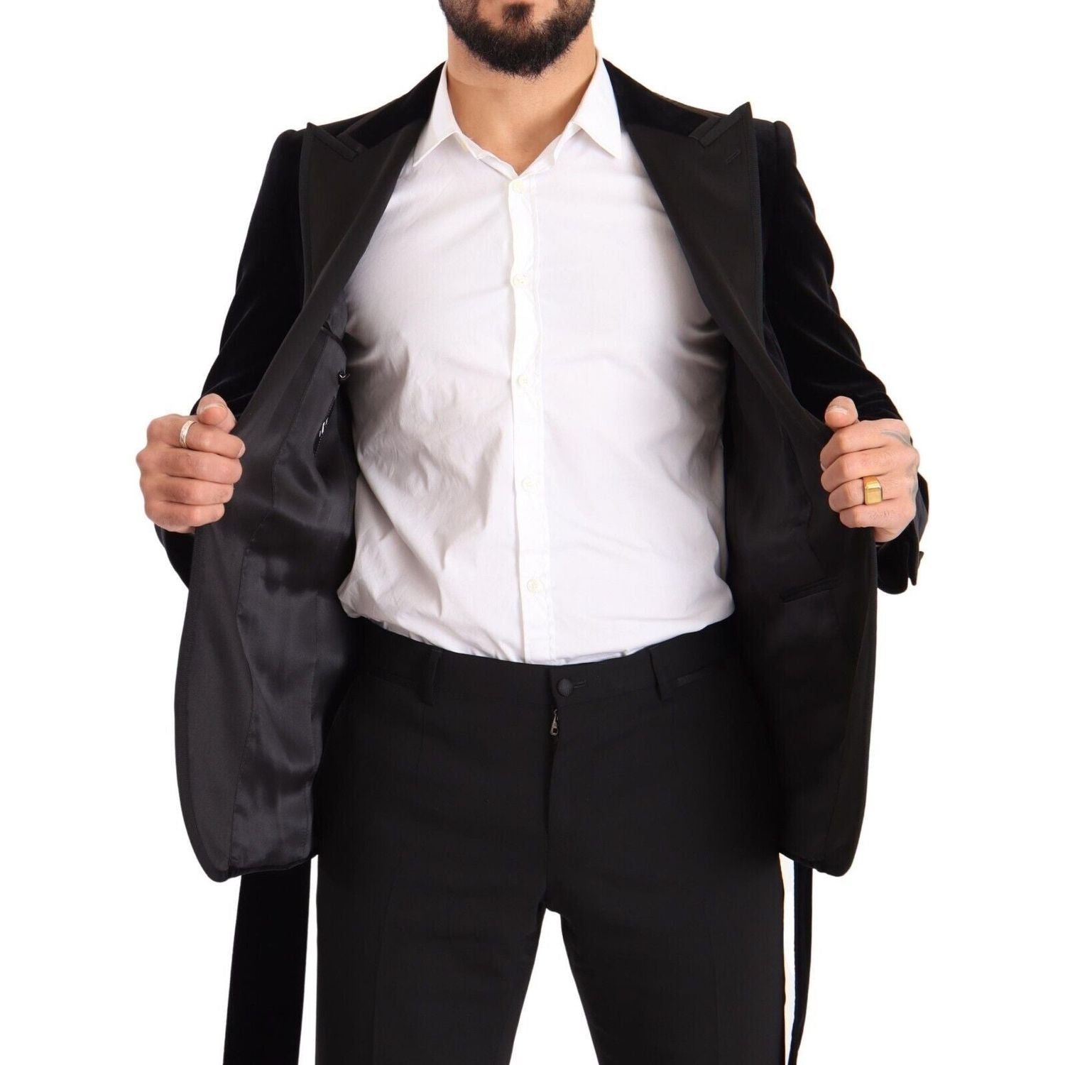 سترة مخملية أنيقة ذات صف واحد من الأزرار من دولتشي آند غابانا