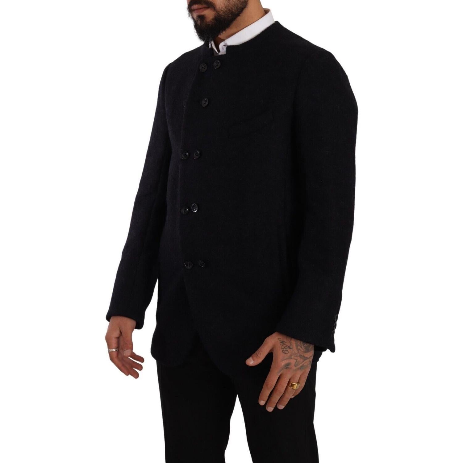 سترة دولتشي آند غابانا الأنيقة المصنوعة من مزيج الألبكة باللون الرمادي الداكن