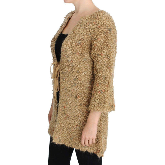 PINK MEMORIES Beige Wool Blend Cape Sweater SIG30270-1