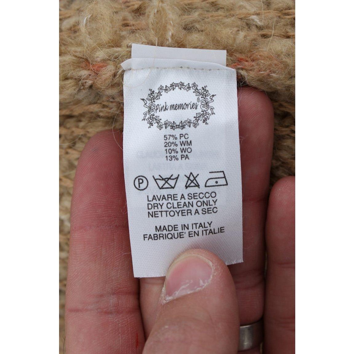 PINK MEMORIES Beige Wool Blend Cape Sweater