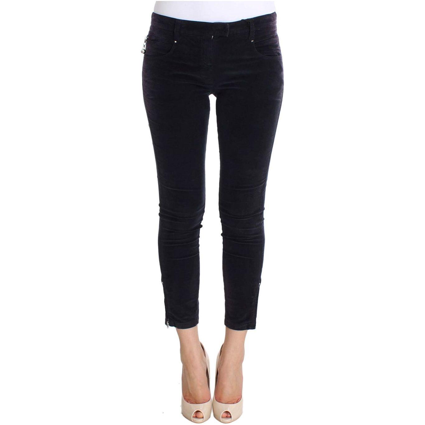 Costume National Purple Cropped Corduroys Jeans