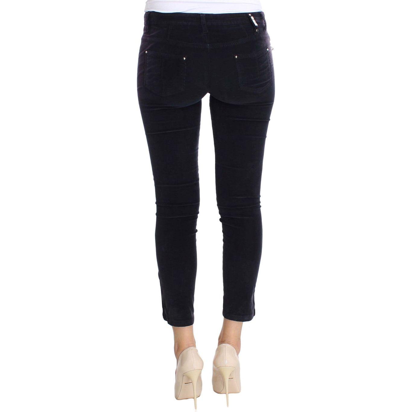 Costume National Purple Cropped Corduroys Jeans