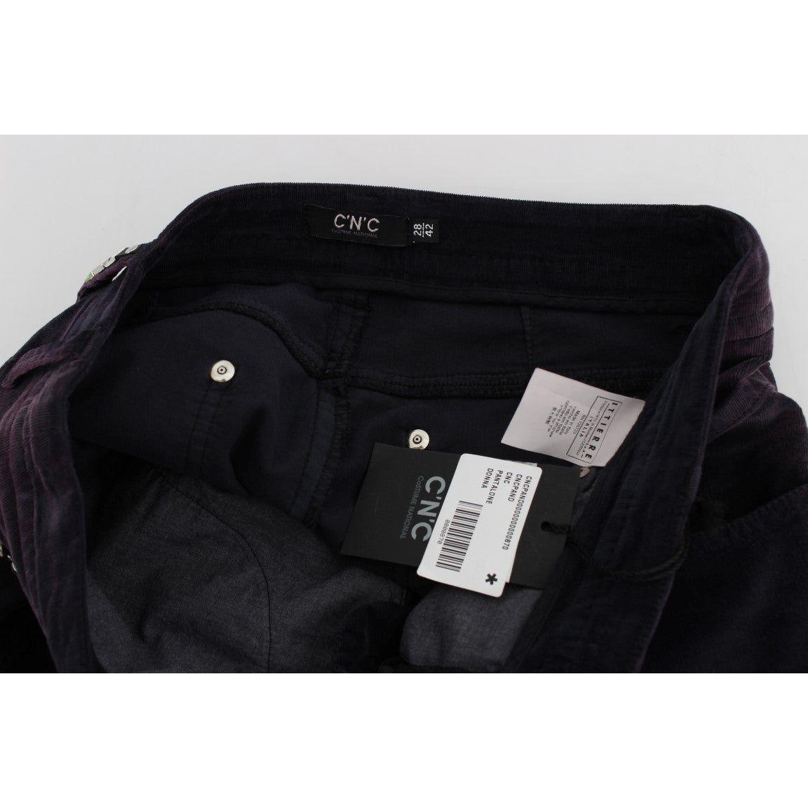 Costume National Purple Cropped Corduroys Jeans