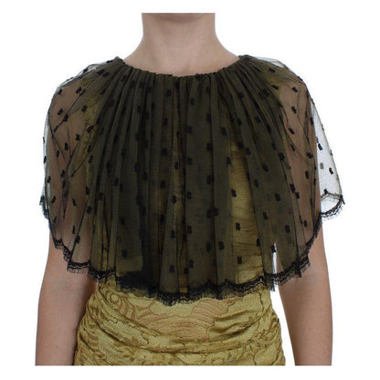 Dolce & Gabbana Yellow Black Floral Lace Ricamo Gown Dress