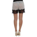 Dolce & Gabbana White Black Floral Lace Silk Sleepwear Shorts SIG30077-2