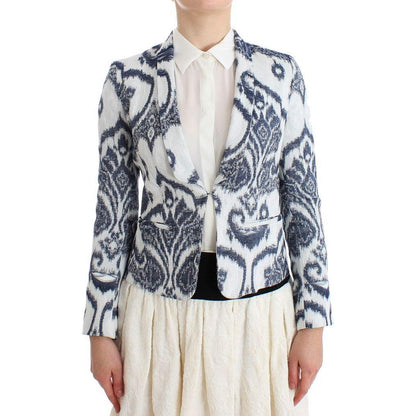 Christian Pellizzari Blue White Blazer Suit Jacket