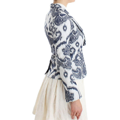 Christian Pellizzari Blue White Blazer Suit Jacket