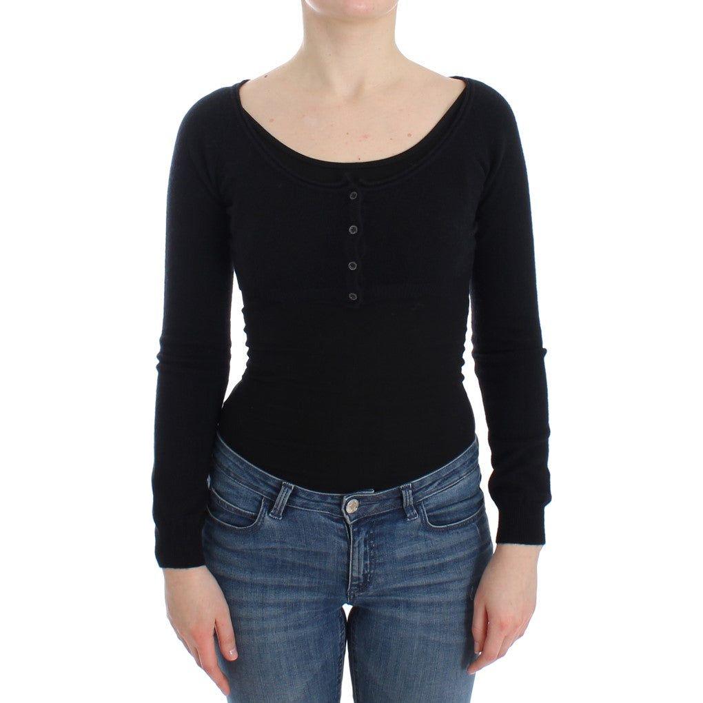 Ermanno Scervino Black Cashmere Cardigan Sweater