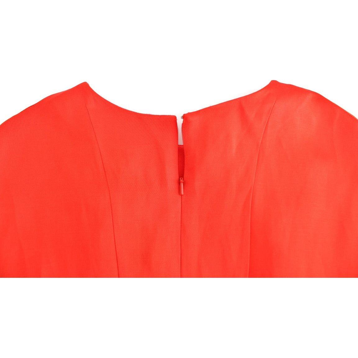 Fyodor Golan Red Mini Linen 3/4 Sleeve Sheath Dress