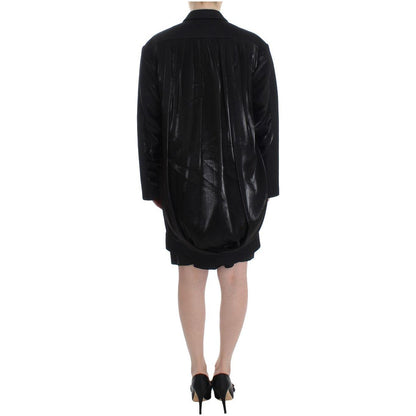 KAALE SUKTAE Black Coat Trench Long Draped Jacket Blazer