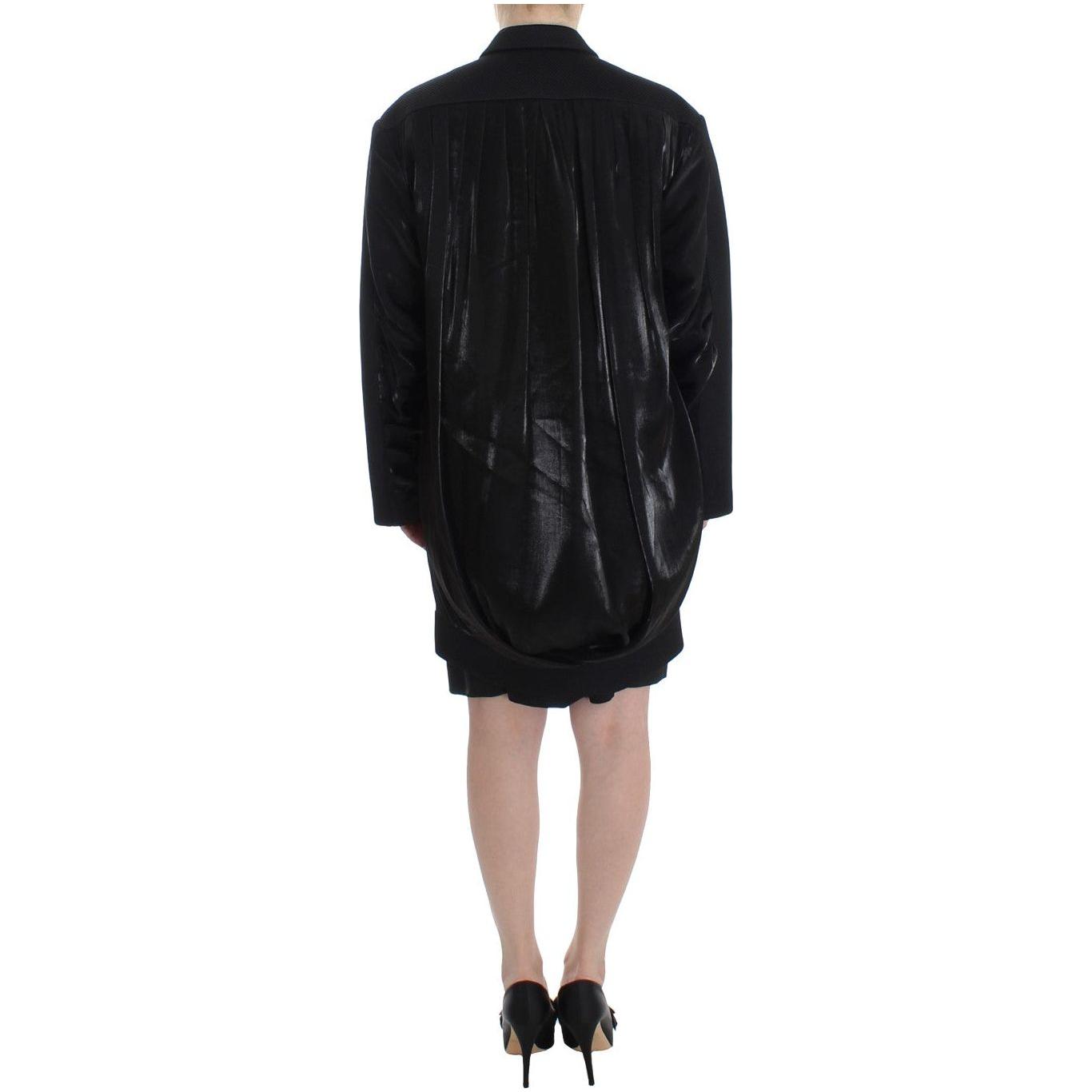 KAALE SUKTAE Black Coat Trench Long Draped Jacket Blazer SIG12602-3