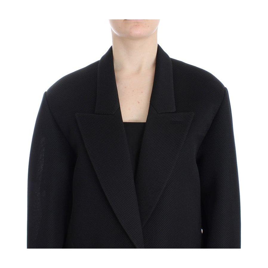 KAALE SUKTAE Black Coat Trench Long Draped Jacket Blazer SIG12602-3