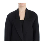 KAALE SUKTAE Black Coat Trench Long Draped Jacket Blazer SIG12602-3