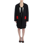 KAALE SUKTAE Black Coat Trench Long Draped Jacket Blazer SIG12602-3