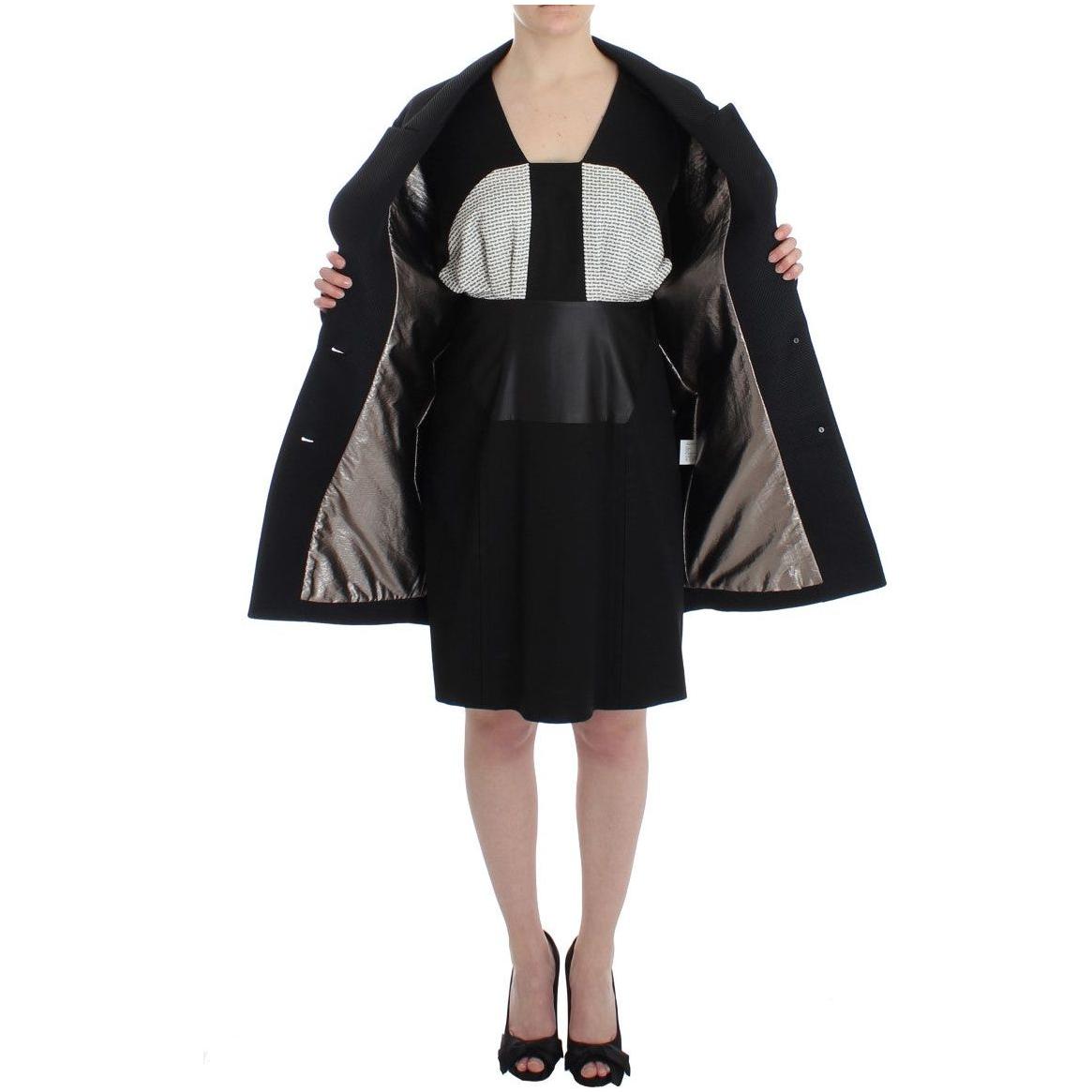 KAALE SUKTAE Black Coat Trench Long Draped Jacket Blazer SIG12602-3