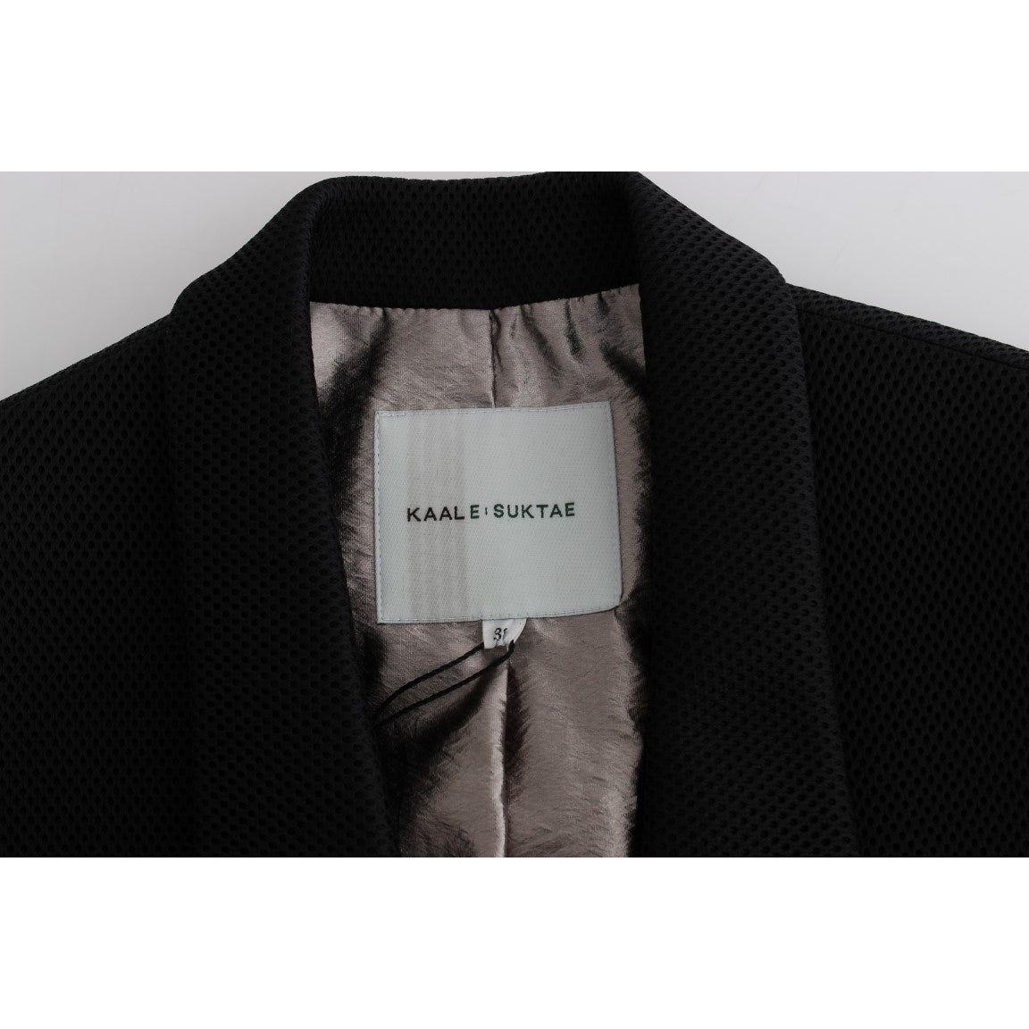 KAALE SUKTAE Black Coat Trench Long Draped Jacket Blazer SIG12602-3