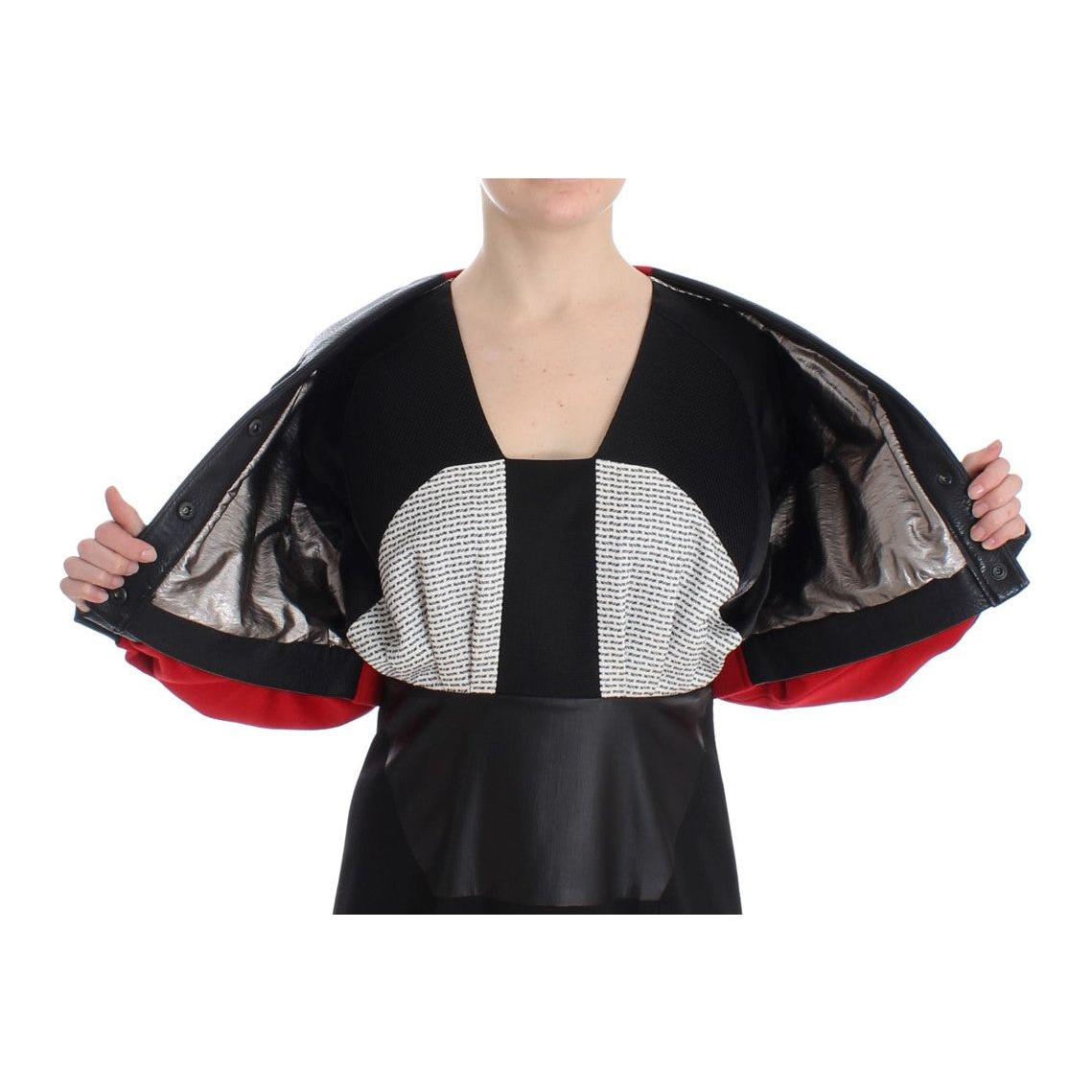 KAALE SUKTAE Black Short Croped Coat Bomber Jacket SIG12604-1