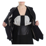 KAALE SUKTAE Elegant Monochrome Zippered Blazer Jacket Coats & Jackets KAALE SUKTAE Gray