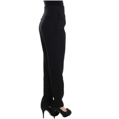 KAALE SUKTAE Black High Waist Straight Slim Dress Pants