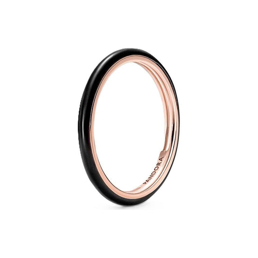 PANDORA JEWELS Mod. BLACK ENAMEL - RING - Size 50 189655C01-50