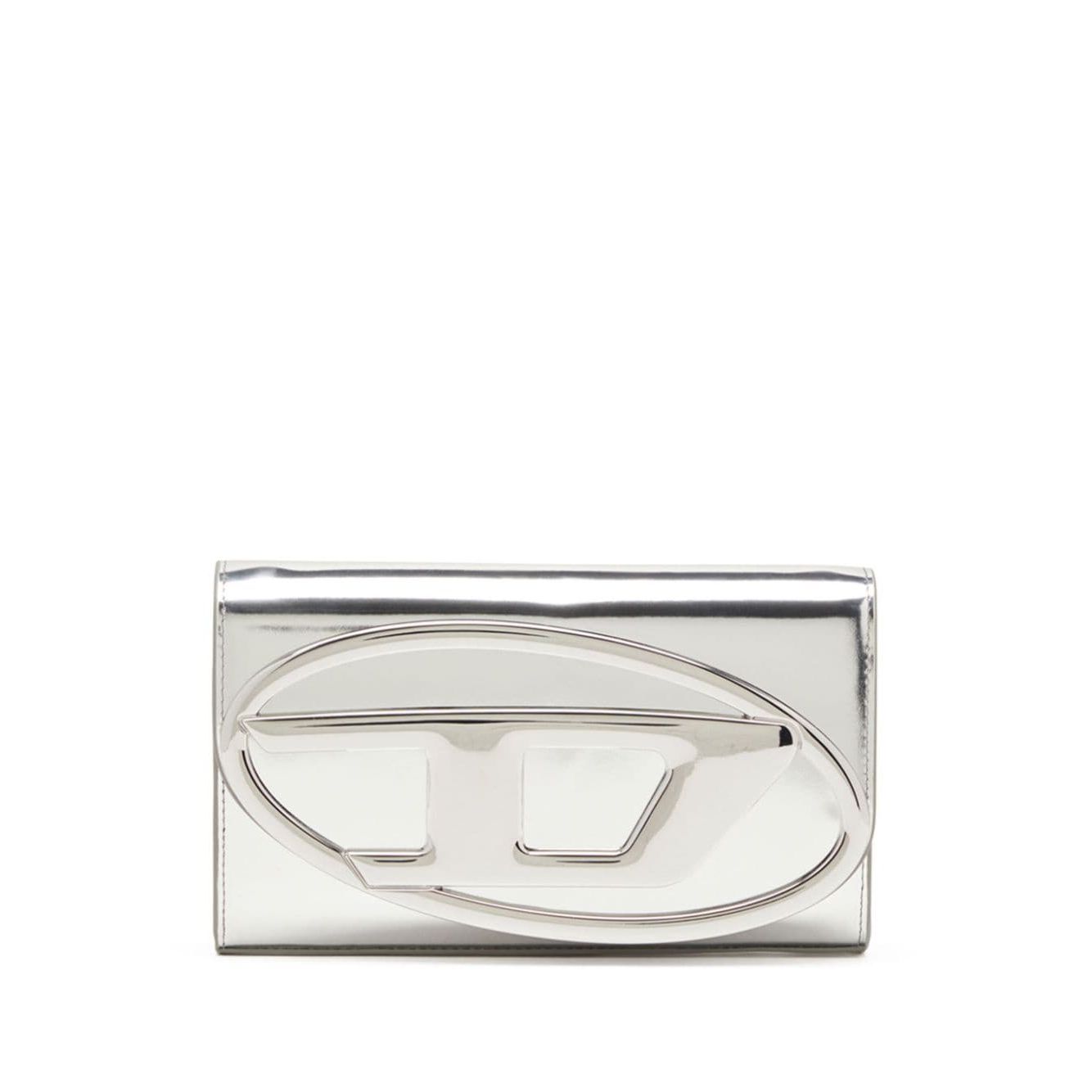 حقيبة ديزل من جلد العجل باللون الفضي