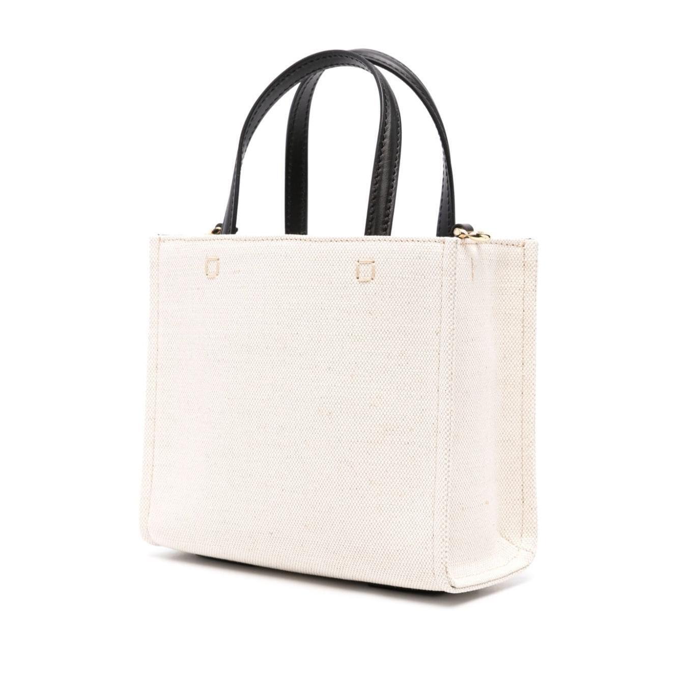 Front view with bag zipped and handles upright.