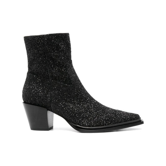 Jimmy Choo Cece Ab Glitter Ankle Boots 60mm CECEAB60PZFBLACK