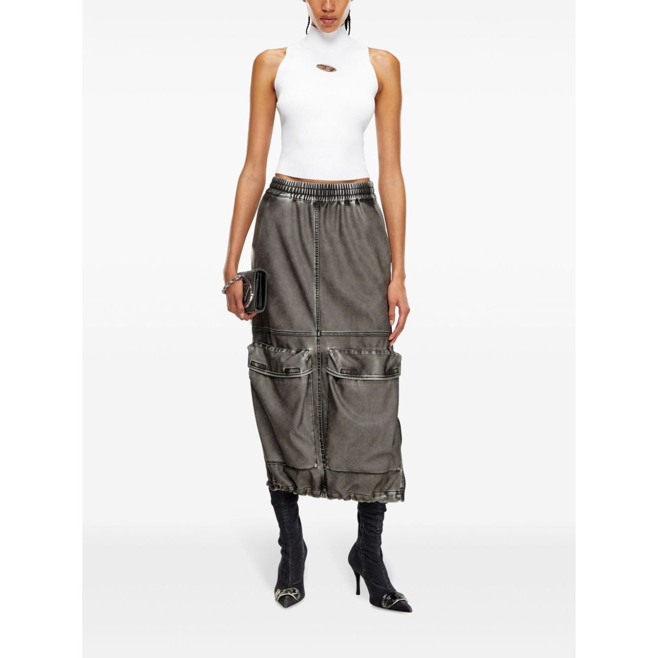 Diesel Ribbed-knit turtleneck top