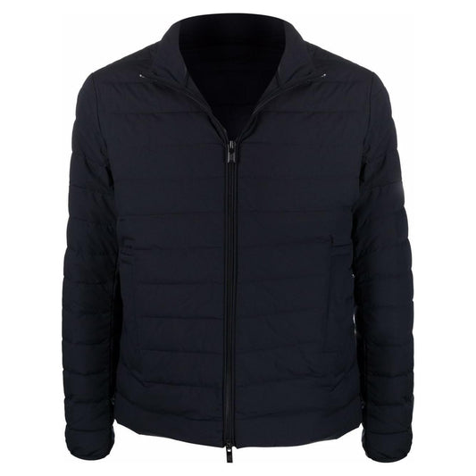 Emporio Armani Navy blue feather down padded logo-patch jacket 8N1BQ21NLRZ0920-P25