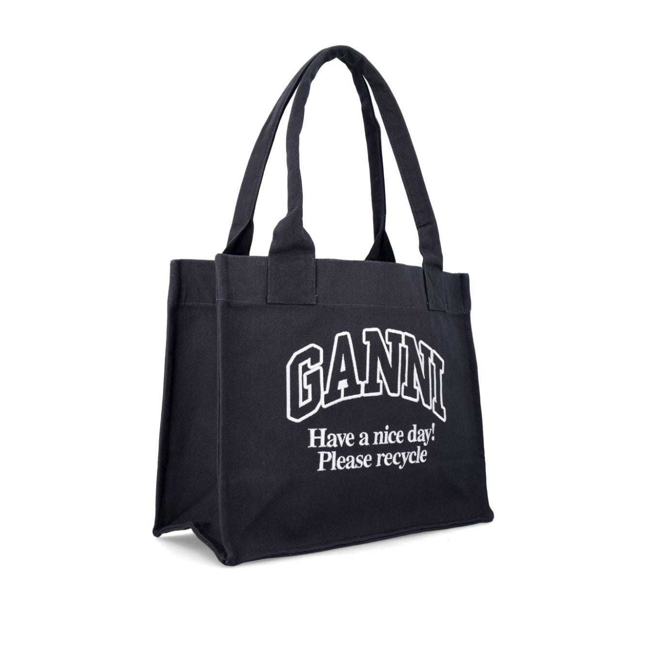 Ganni Large shopper bag with logo