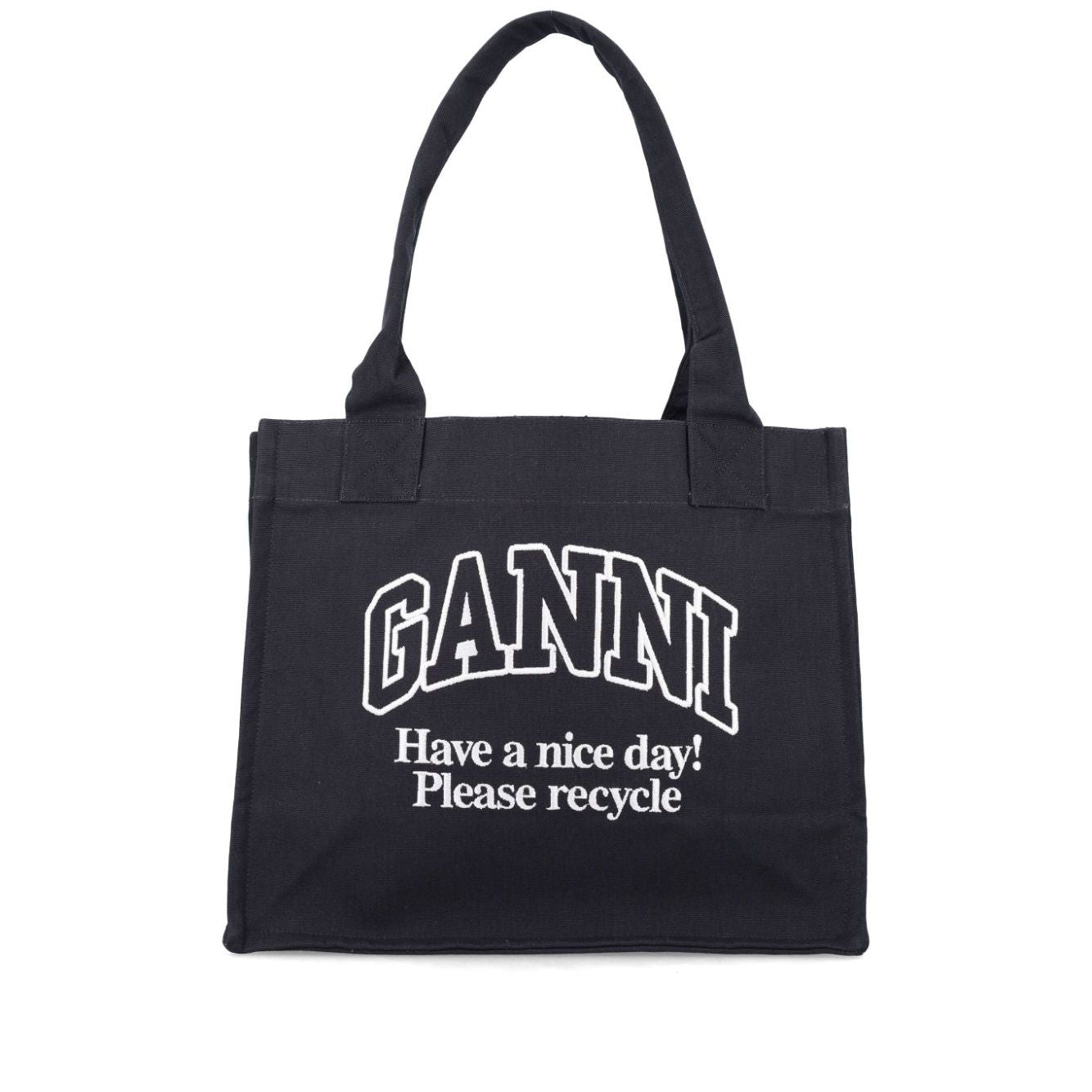 Ganni Large shopper bag with logo