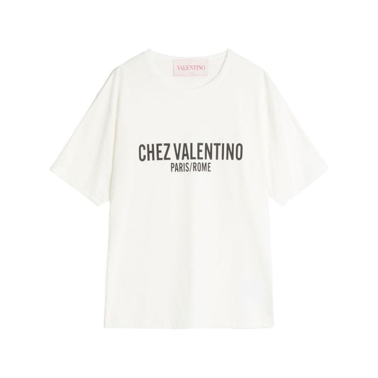 Valentino Cotton T-Shirt With Chez Valentino Print