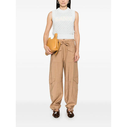 Ganni Openwork cotton vest